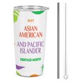 thumbnail image 1 of Vaso de acero inoxidable con tapa para el mes de la herencia asiática, americana y de las islas del Pacífico, taza térmica portátil de 20 oz, 1 of 7