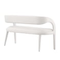 thumbnail image 4 of Accent Chair Bench, Ivory White, Velvet, Living Kitchen Cafe Bistro Hospitality Restaurant, Modern Contemporary Boutique HB35958, 4 of 9