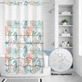 thumbnail image 2 of No Hook Shower Curtain, Teal Red Seahorse Coastal Shower Curtains for Bathroom with See Through Top Window, Vintage Nautical Beach Coral Starfish Waterproof Bath Curtain Small Stall 36"x78", 2 of 9