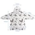 thumbnail image 7 of Black White Butterfly Pattern Blanket Hoodies for Kids 6-13YR Oversize Wearable Blanket Hoodies for Boys Girls Teens, 7 of 7