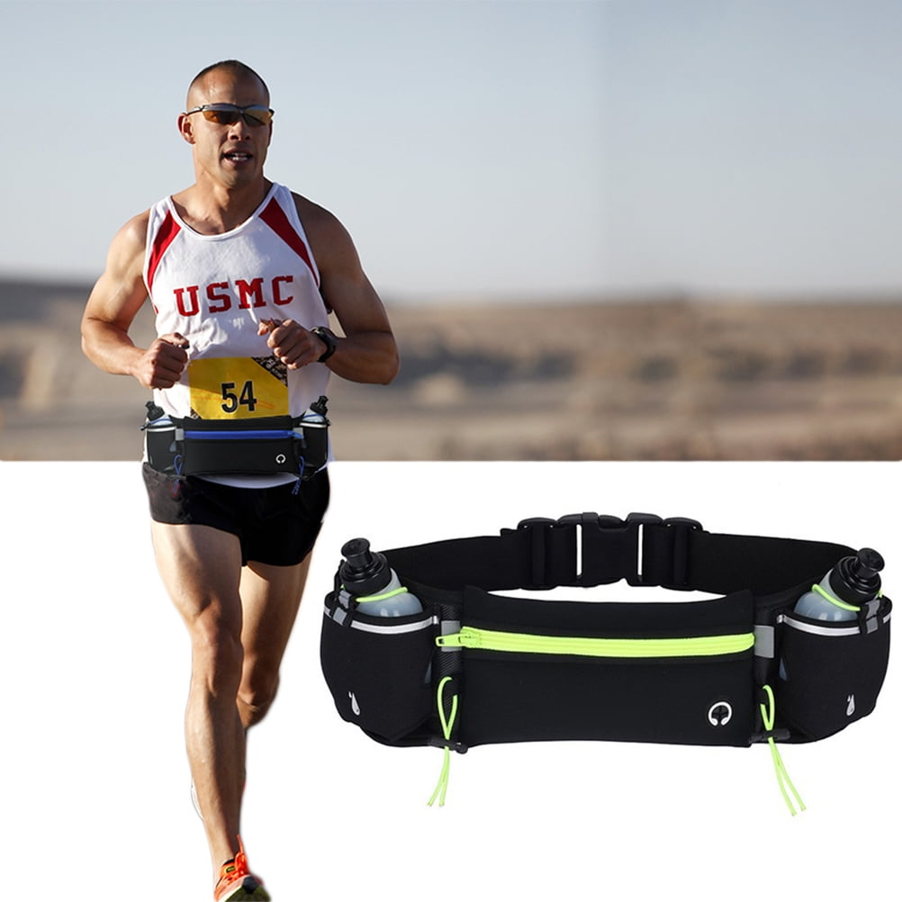 Race Number Belt Cycling Sports Reflective Race Number Waist Belt Waistband with Energy 6 Gel Holder for Running 