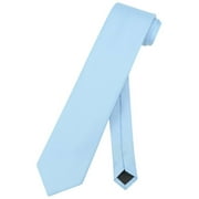 Vesuvio Napoli NeckTie Solid EXTRA LONG BABY BLUE Color Men's XL Neck Tie