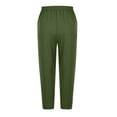 thumbnail image 6 of Women's Linen Capri Pants with Drawstring Petite Summer Beachwear Lightweight Elastic Waist, 6 of 7
