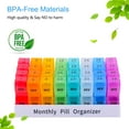 thumbnail image 5 of 30 Day Pill Organizer 2 Times a Day Monthly Pill Case, BPA Free one Month Pill Box AM PM, Small Compartments to Hold Vitamins, Cod Liver Oil, Fish Oil, Supplements and Medication (8 Pack), 5 of 8