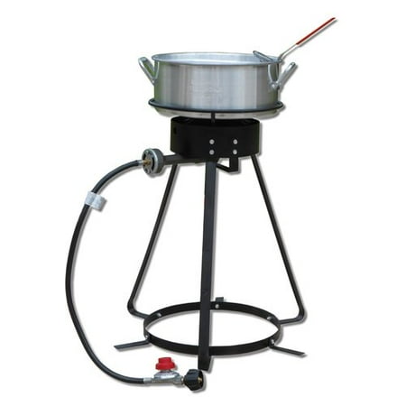 King Kooker 24&Prime; Fish Fryer Pot and Basket 10-Qt Propane Deep Fryer for Outdoor Cooking in New Condition