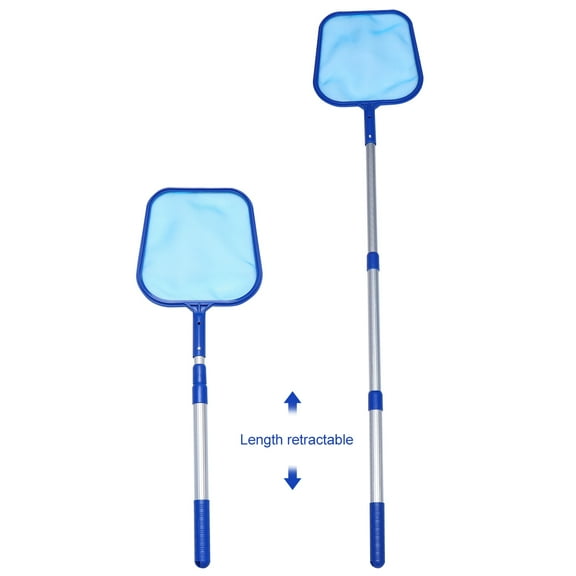 Stri 1 Set Pool Net Mesh Pond Dredge Leaves Rake Cleaning Tool Pool Net Adjustable for Shallow Water Area (Blue)