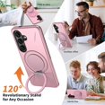 thumbnail image 7 of For Samsung Galaxy S26 Plus 5G Ultra Slim Hybrid TPU+PC Protective Cover with Metal Rotation Holder , Military Grade Shockproof Phone Case Cover,Pink,For Galaxy S26 Plus 5G, 7 of 7
