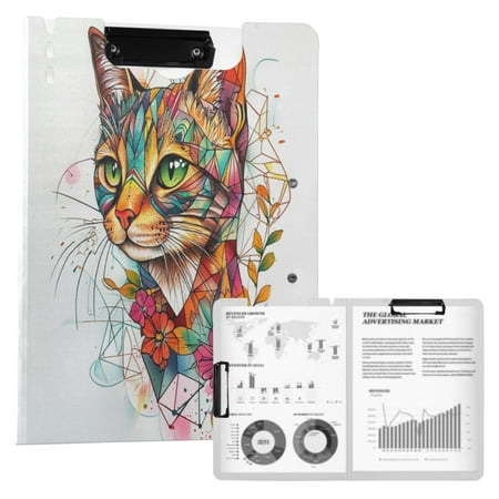 A4 Double Clip File Folder Binder Clipboards Waterproof Durable Foldable Folder Suitable for Office and Family Color Art Cat A4 Double Clip File Folder Binder Clipboards Waterproof Durable Foldable Folder Suitable for Office and Family Color Art Cat