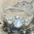thumbnail image 6 of LBG British Made Solid 9k White Gold Natural Aquamarine Womens Anniversary Ring - 33 size options - Size 12, 6 of 7