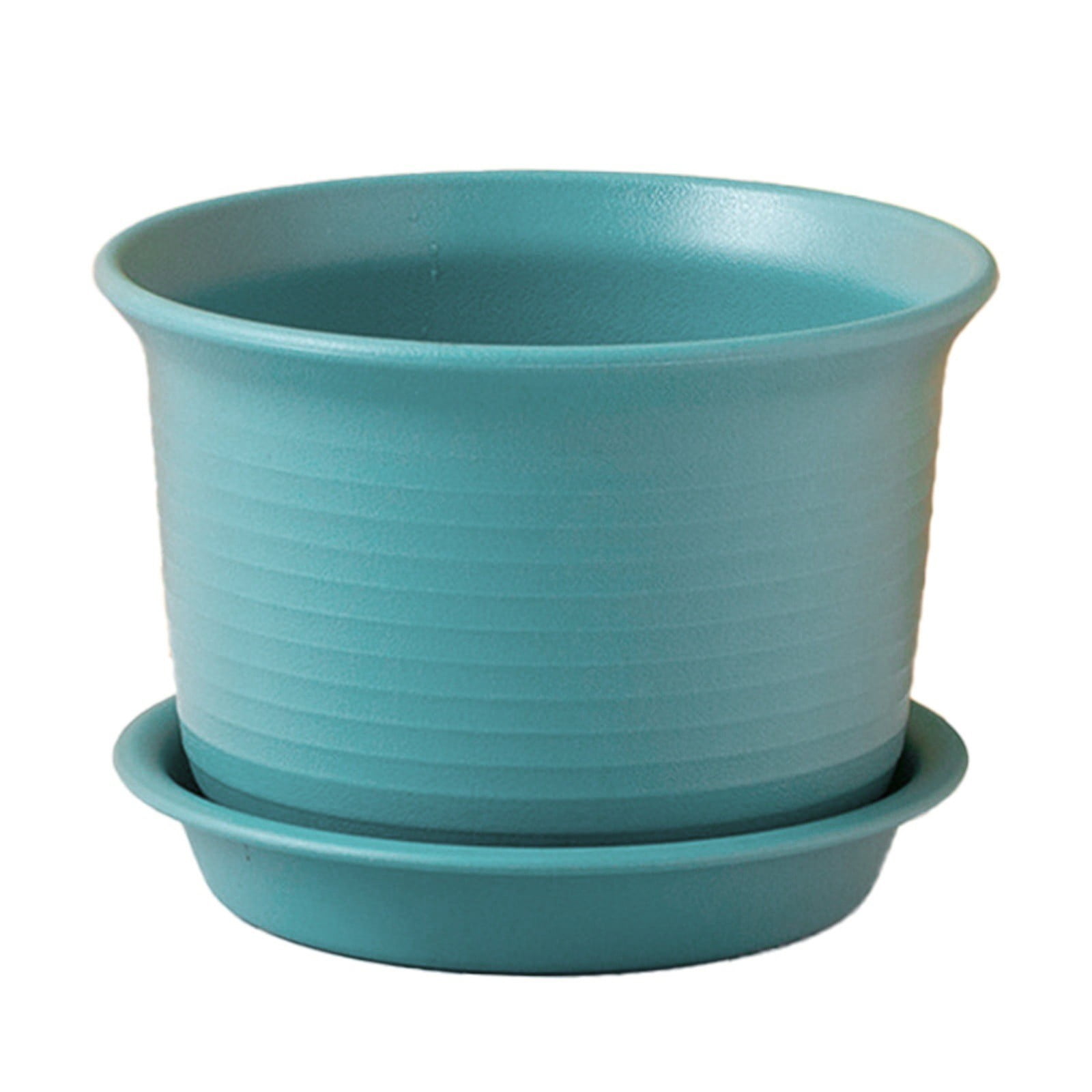 SMKE Thickened Plastic Planter With Tray Saucer,Blue 7.1X5.1In Flower Pots For Indoor Plants,Deform-Resistant Reliable Planter,Home Balcony Garden Decor Pot,Drainage Hole Garden Plant Pot
