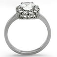thumbnail image 3 of High polished (no plating) Stainless Steel Ring with AAA Grade CZ in Clear for Women Clear Stone Color Style TK1223 Size 7, 3 of 4