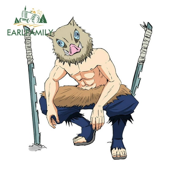 EARLFAMILY 5.1 Inch for Inosuke Car Stickers Anime Caravan Vinyl Car Wrap Decal Motorcycle Graffiti Sticker