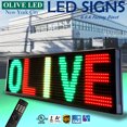 thumbnail image 1 of OLIVE LED Sign 3Color RGY 12"x31" IR Programmable Scroll. Message Display EMC, 1 of 3