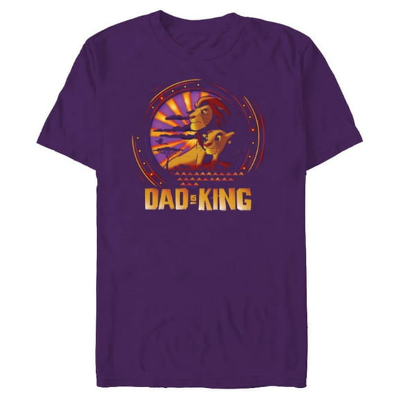 Disney The Lion King Dad is King Family Trip Father’s Day - Short Sleeve Blended T-Shirt for Adults - Customized-Purple