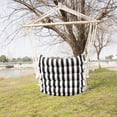 thumbnail image 3 of Patio Yard Hammock Cotton Hanging Rope Swing Seat&Indoor Outdoor Relax Swing Chair for White and Black Stripe, 3 of 5