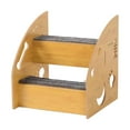 thumbnail image 2 of Dog Ramp Pet Stair Wooden Ladder Portable Design for Small Dogs Cats Couch High Bed Anti Skid Steps, 2 of 9