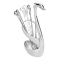thumbnail image 4 of Mini tenedor de postre de fruta de aleación de zinc con base de cisne para degustación de postres, vajilla de plata, 4 of 14