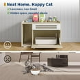 thumbnail image 4 of Cat Litter Box Furniture - Modern Hidden Enclosure Cabinet (Wood Color) for Large Cats, Ventilated Multi-Functional Cat House, 4 of 8