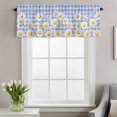 thumbnail image 2 of Spring Floral Window Valance for Kitchen, Watercolor White Flowers Rustic Blue White Plaid Rod Pocket Short Curtain for Small Windows, Light Filtering Decorative Valance, 42 x 18 Inch, 1 Panel, 2 of 9