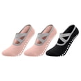 thumbnail image 3 of Babcutegg 3PC Non-Slip Pilates Socks for Women with Webbing Breathable Non-Slip Soild Color Strechy Indoor Sports Wear for Women Pink Size Free Size, 3 of 9
