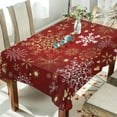 thumbnail image 4 of Coolnut Christmas Snowflake Tablecloth, Waterproof Washable Polyester Square Table Cover, Durable Tablecloth for Kitchen Dining Table Party Decor, 60"X 90", 4 of 7