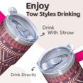 thumbnail image 4 of Bohemian Style 20oz Tumbler with Lid and Straws, Insulated Stainless Steel Travel Coffee Cup, Double Wall Vacuum Mug, Leakproof, 4 of 5