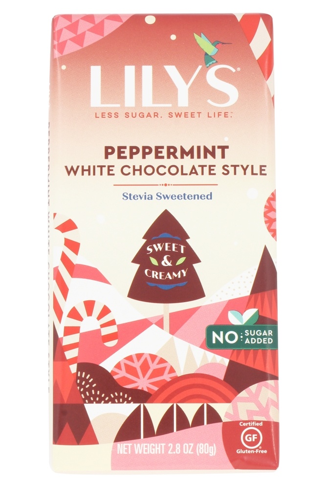 Lily's White Chocolate Bar Peppermint 2.8 oz. Pack Of 12