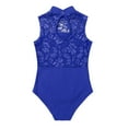 thumbnail image 4 of TSSOE Big Girls Sleeveless Floral Lace Cut Out Back Ballet Dance Leotard Gymnastics Jumpsuit Dancewear Blue L, 4 of 7