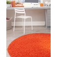 thumbnail image 1 of Unique Loom Solo Solid Shag Collection Area Modern Plush Rug Lush & Soft, 6 ft 0 x 6 ft 0, Tiger Orange, 1 of 6