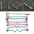 thumbnail image 4 of Paquete de 8 pendientes de barra Industrial de acero inoxidable, joyería para Piercing corporal de 38mm Hugo Aretes de acero inoxidable, 4 of 8