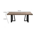 thumbnail image 3 of Benjara Wood And Metal Rectangular Dining Table Brown And Black, 3 of 3