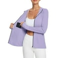 thumbnail image 6 of UAMVSH UPF 50+ Sun Protection Jackets for Women Lightweight Full Zip up Long Sleeve Coats with Thumb Hole Casual Running Athletic Outerwear(X-Large,Purple 1), 6 of 7