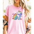 thumbnail image 5 of I Was 6 Now I'm 7 Unicorn Birthday Shirt for Girls Rainbow Magical 7th Birthday Tee for Kids Adults Pink Shirt Adult Medium, 5 of 7