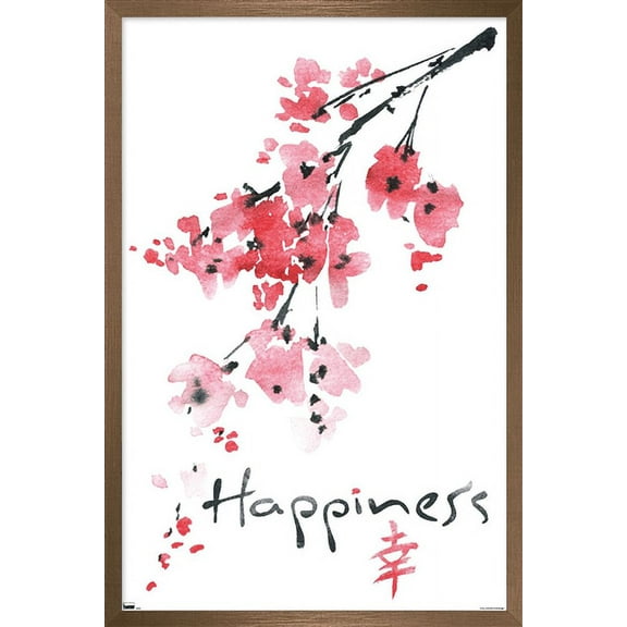 Sakura Tree - Happiness Wall Poster, 14.725" x 22.375", Framed