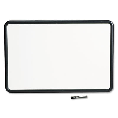 Melamine Surface - Contour Dry-Erase Board, Melamine, 36 X 24, White Surface, Black Frame