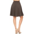 thumbnail image 4 of Women's High Waist Basic Stretchy Casual Solid A-Line Midi Skirts, 4 of 6