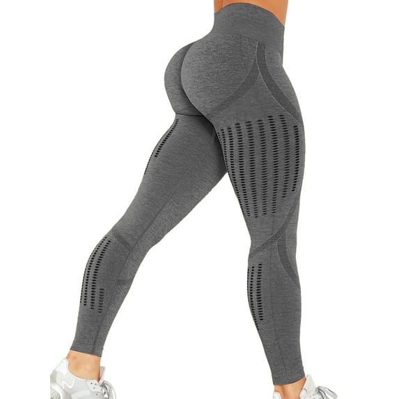 QRIC Women High Waisted Seamless Leggings Workout Butt Lift Tummy Control Stretch Yoga Pants Fitness Gym Tights