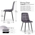 thumbnail image 5 of 4pcs Button Tufted Dining Chair with High Back，Modern Velvet Accent Parsons Diner Chair with Metal Legs and Padded Seat Upholstered, Suitable for Dining Room, Office, Restaurant, Grey, 5 of 5