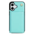 thumbnail image 5 of for iPhone 16 Plus Case, PU Leather Crossbody Wallet Case with Card Holder, Kickstand, Magnetic Clasp Folio Zipper Purse, Adjustable Removable Strap, Protective Back Cover, Mint, 5 of 9