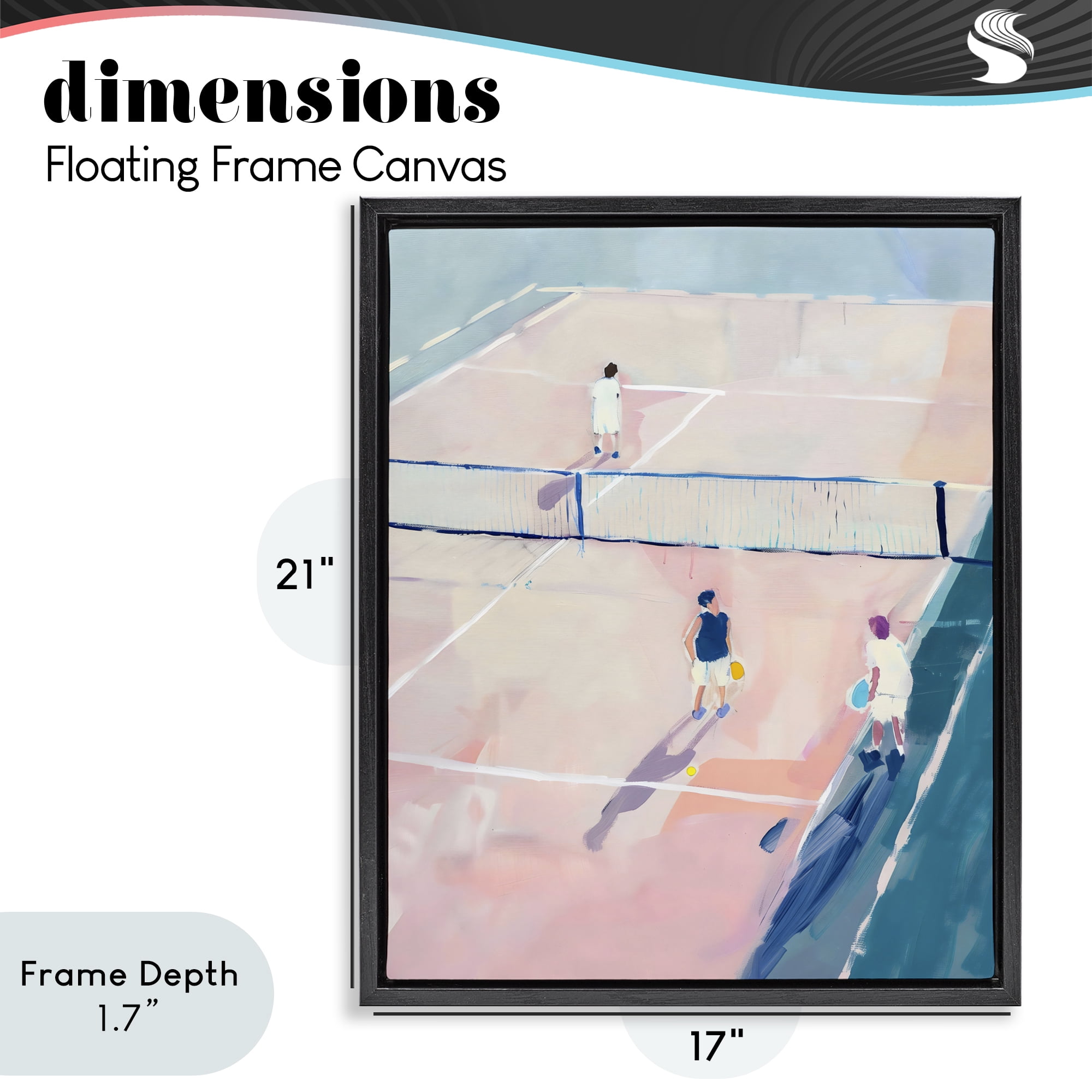 Stupell Industries Summer Game of Tennis Black Framed Floater Canvas Wall Art, design by The Prints Vibe