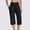 *Black, variant on ClodeEU Women's Elastic Waist Capri Pants,Stretch Pull On Casual Cropped Pants with Pockets Black,Women's Plus L