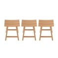 thumbnail image 5 of Costaelm 24" Poly Outdoor Patio Counter Stool (Set of 3), Teak, 5 of 6
