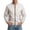 Beige, variant on Mens Bomber Jacket Fashion Cropped Baseball Collar Zip Up Jacket for Men with Zip Pockets Solid Collor Elastic Cuffs Long Sleeve Outerwear for Daily Casual L