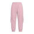 thumbnail image 3 of ZHOGXU Lightweight Summer Solid Color Cargo Trouse With Pocket Elastic Waist Kids Girls Pants Outdoor Activities, 3 of 9