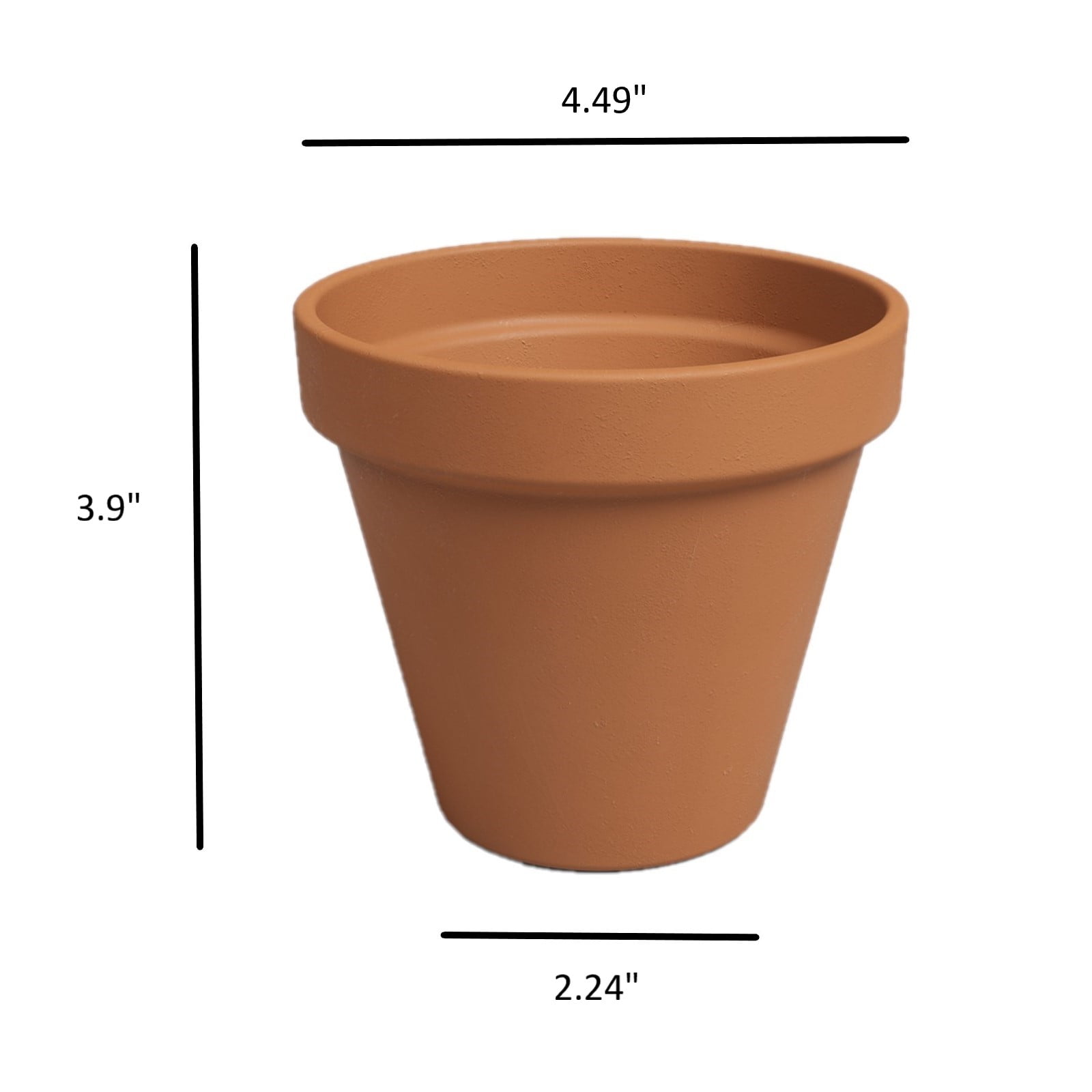 Artevasi 4-Inch Natural Terracotta Clay Pot with Drainage Hole for Plants