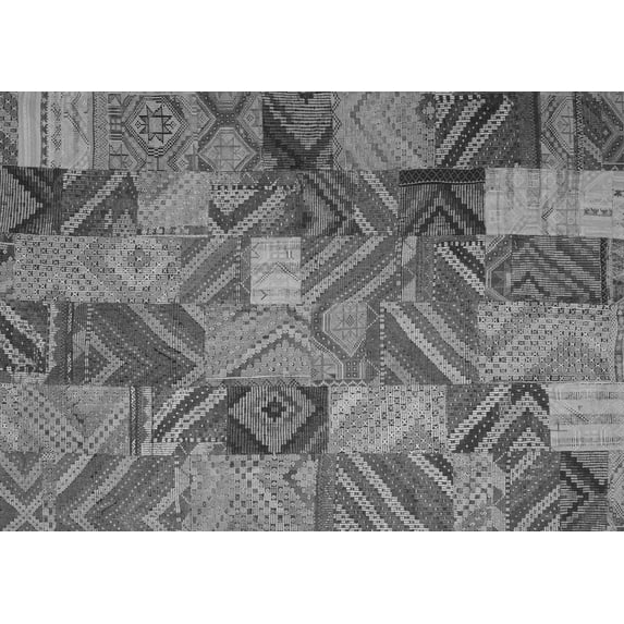 Ahgly Company Indoor Rectangle Abstract Gray Contemporary Area Rugs, 6' x 9'