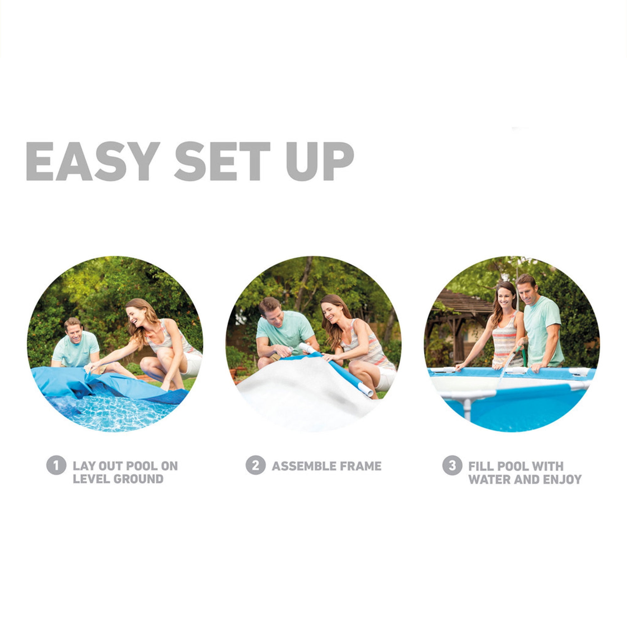 Open Box Intex 12 Foot x 30 Inches Metal Frame Pool, Pump Not Included
