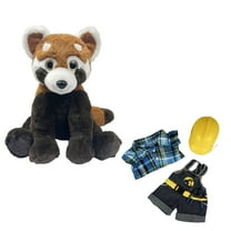 Roo the Red Panda (Eco) 16 Inch Stuffed Animal with Construction Worker Hardhat – Eco-Friendly Plush Toy for Kids 3 
