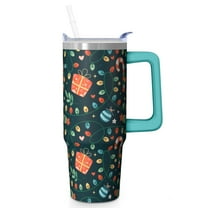 30 oz Merry Christmas Snowflakes Tumbler with Handle and Straw, Stainless Steel Insulated Cup 30 oz, Leak Proof Holiday Mug, Festive Present