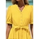 thumbnail image 5 of Vestido midi PRETTYGARDEN Verano 2025 con cuello en V y volantes con bolsillos, 5 of 9